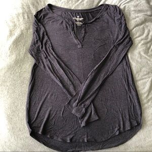 American Eagle Popover Long Sleeve Tee